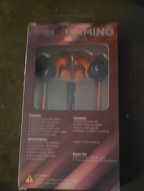 Vibe Black and Orange Gaming Earbuds